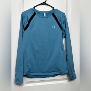 UNDER ARMOUR ColdGear Fitted Long Sleeve Top Sz M | Thumb Holes Athletic Shirt